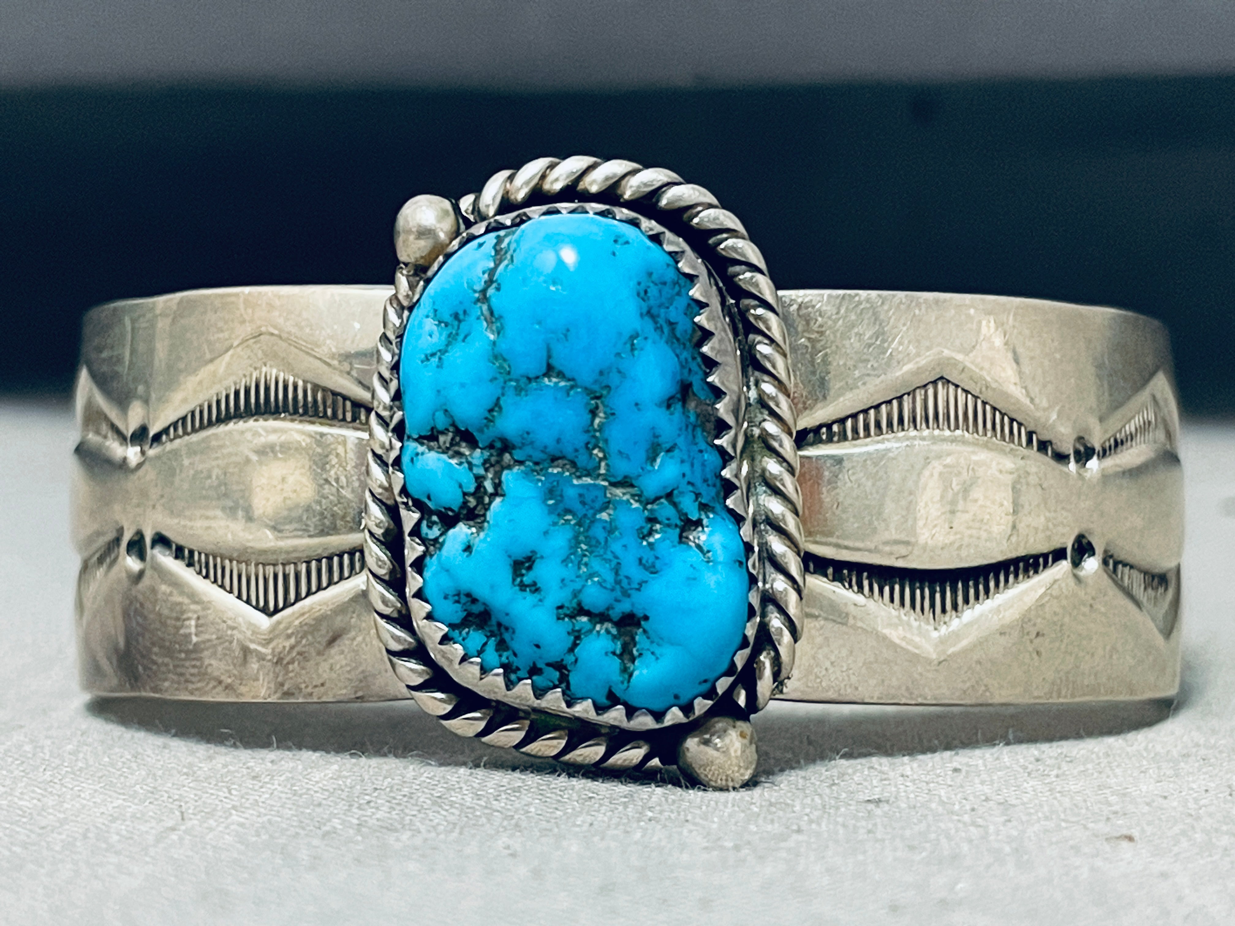 Annie Chapo Vintage Native American Navajo Old Kingkan Turquoise
