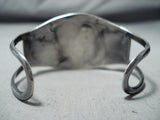 Astonishing Vintage Native American Navajo Pilot Mountain Turquoise Sterling Silver Bracelet Old-Nativo Arts