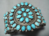 Astonishing Vintage Native American Navajo Turquoise Sterling Silver Bracelet Old-Nativo Arts