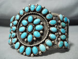Astonishing Vintage Native American Navajo Turquoise Sterling Silver Bracelet Old-Nativo Arts