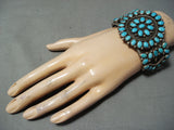 Astonishing Vintage Native American Navajo Turquoise Sterling Silver Bracelet Old-Nativo Arts