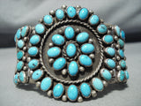 Astonishing Vintage Native American Navajo Turquoise Sterling Silver Bracelet Old-Nativo Arts