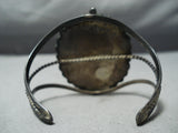 Astonishing Vintage Native American Zuni Mother Of Pearl Sterling Silver Bracelet Old-Nativo Arts