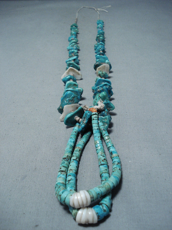 Astonishing Vintage Navajo Royston Turquoise Necklace Native American Old-Nativo Arts