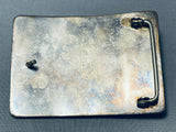 Astounding Vintage Native American Navajo Godber Turquoise Sterling Silver Buckle-Nativo Arts