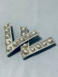 Astounding Vintage Native American Navajo Sterling Silver Collar Pins Signed-Nativo Arts
