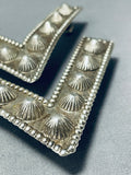 Astounding Vintage Native American Navajo Sterling Silver Collar Pins Signed-Nativo Arts
