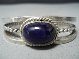 Astounding Vintage Native American Navajo Sugulite Sterling Silver Bracelet Old-Nativo Arts