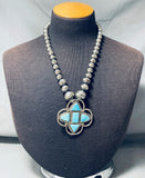 Audrey Edaakie Vintage Native American Zuni Turquoise Sterling Silver Necklace Old-Nativo Arts