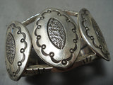 Authentic Heavy Vintage Native American Navajo Kee Joe Benally Sterling Silver Bracelet-Nativo Arts