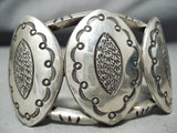 Authentic Heavy Vintage Native American Navajo Kee Joe Benally Sterling Silver Bracelet-Nativo Arts