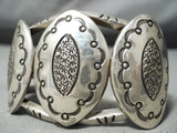 Authentic Heavy Vintage Native American Navajo Kee Joe Benally Sterling Silver Bracelet-Nativo Arts