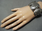 Authentic Heavy Vintage Native American Navajo Kee Joe Benally Sterling Silver Bracelet-Nativo Arts