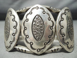 Authentic Heavy Vintage Native American Navajo Kee Joe Benally Sterling Silver Bracelet-Nativo Arts