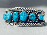 Authentic Important Roanhorse Vintage Native American Navajo Turquoise Sterling Silver Bracelet-Nativo Arts