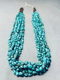 Authentic Incredible Vintage Native American Navajo Blue Turquoise Heishi Necklace-Nativo Arts