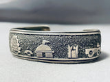 Authentic Thomas Singer Vintage Native American Navajo Desert Snow Sterling Silver Bracelet-Nativo Arts