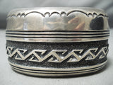 Authentic Unique Vintage Native American Navajo Thomas Singer Sterling Silver Bracelet Old-Nativo Arts