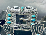 Authentic Very Detailed Vintage Native American Navajo Turquoise Sterling Silver Concho Belt-Nativo Arts