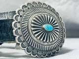 Authentic Very Detailed Vintage Native American Navajo Turquoise Sterling Silver Concho Belt-Nativo Arts