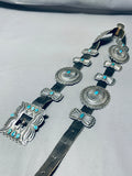Authentic Very Detailed Vintage Native American Navajo Turquoise Sterling Silver Concho Belt-Nativo Arts