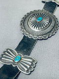 Authentic Very Detailed Vintage Native American Navajo Turquoise Sterling Silver Concho Belt-Nativo Arts