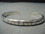 Authentic Very Important Vintage Native American Navajo Wes Willie Sterling Silver Bracelet-Nativo Arts