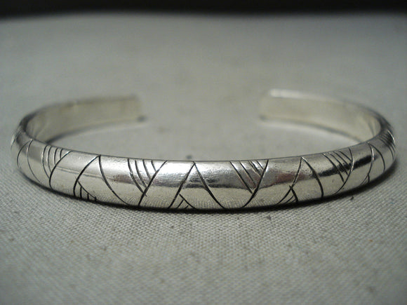 Authentic Very Important Vintage Native American Navajo Wes Willie Sterling Silver Bracelet-Nativo Arts