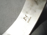 Authentic Vintage Native American Navajo Important Floyd Sterling Silver Bracelet Old-Nativo Arts