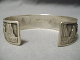 Authentic Vintage Native American Navajo Important Floyd Sterling Silver Bracelet Old-Nativo Arts