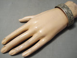 Authentic Vintage Native American Navajo Important Floyd Sterling Silver Bracelet Old-Nativo Arts