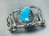 Authentic Vintage Native American Navajo Morenci Turquoise Sterling Silver Bracelet-Nativo Arts
