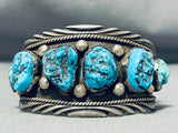 Authentic Vintage Native American Navajo Sleeping Beauty Turquoise Sterling Silver Bracelet-Nativo Arts