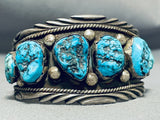 Authentic Vintage Native American Navajo Sleeping Beauty Turquoise Sterling Silver Bracelet-Nativo Arts