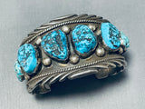 Authentic Vintage Native American Navajo Sleeping Beauty Turquoise Sterling Silver Bracelet-Nativo Arts