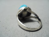 Authentic Vintage Native American Navajo Sleeping Turquoise Sterling Silver Ring Old-Nativo Arts