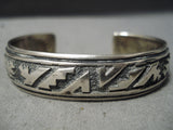 Authentic Vintage Native American Navajo Sterling Silver Thomas Singer Bracelet-Nativo Arts