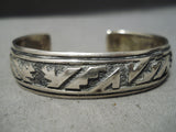 Authentic Vintage Native American Navajo Sterling Silver Thomas Singer Bracelet-Nativo Arts