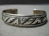 Authentic Vintage Native American Navajo Sterling Silver Thomas Singer Bracelet-Nativo Arts