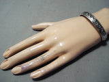 Authentic Vintage Native American Navajo Sterling Silver Thomas Singer Bracelet-Nativo Arts
