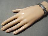 Authentic Vintage Native American Navajo Sterling Silver Thomas Singer Bracelet-Nativo Arts