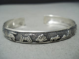 Authentic Vintage Native American Navajo Thomas Singer Sterling Silver Bracelet-Nativo Arts
