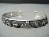 Authentic Vintage Native American Navajo Thomas Singer Sterling Silver Bracelet-Nativo Arts