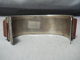 Authentic Vintage Native American Navajo Turquoise Inlay Sterling Silver Bracelet-Nativo Arts