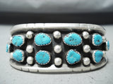 Authentic Vintage Native American Navajo Turquoise Sterling Silver Blue Turquoise Bracelet-Nativo Arts