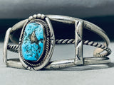 Authentic Vintage Native American Navajo Turquoise Sterling Silver Bracelet Cuff Old-Nativo Arts