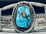 Authentic Vintage Native American Navajo Turquoise Sterling Silver Bracelet Cuff Old-Nativo Arts