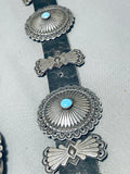 Authentic Vintage Native American Navajo Turquoise Sterling Silver Concho Belt Old-Nativo Arts