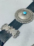 Authentic Vintage Native American Navajo Turquoise Sterling Silver Concho Belt Old-Nativo Arts