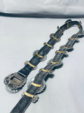 Authentic Vintage Native American Navajo Turquoise Sterling Silver Concho Belt Old-Nativo Arts
